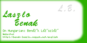 laszlo benak business card